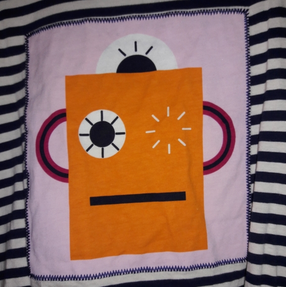 Zara Striped Robot Tee L - Picture 3 of 3